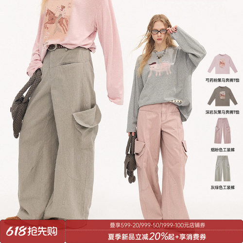背带裤连体裤阔腿裤高腰宽松新款