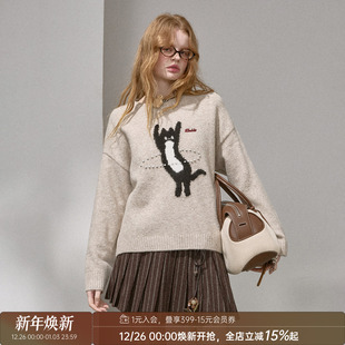 DIDDIMODA运动小猫 半裙 炸毛小猫毛衣