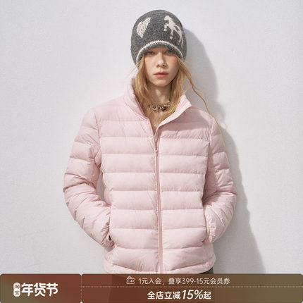 DIDDI MODA冬季新款修身绗棉90白鸭绒纯色加厚保暖女士排骨羽绒服