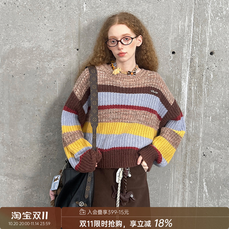 DIDDIMODA条纹/龙图案/奶牛狗毛衣+套装