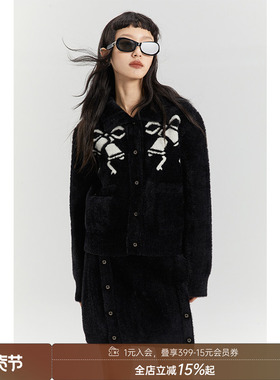 DIDDI MODA 新年特辑-一眼吸睛の蝴蝶结冬日黑色针织套装