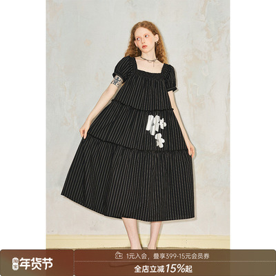 【清仓特惠】DIDDI MODA花朵宽松显瘦连衣裙长裙温柔气质2025年夏