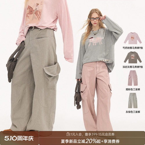 背带裤连体裤阔腿裤高腰宽松新款