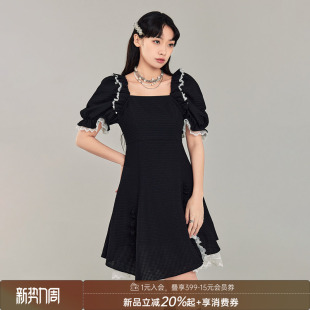 MODA DIDDI 泡泡袖 铆钉 连衣裙 新中式 清仓特惠