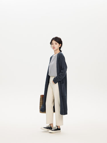 RESTHEART羊毛针织长开衫