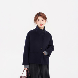 REST HEART 2025冬季新品 小立领短款双面羊毛大衣