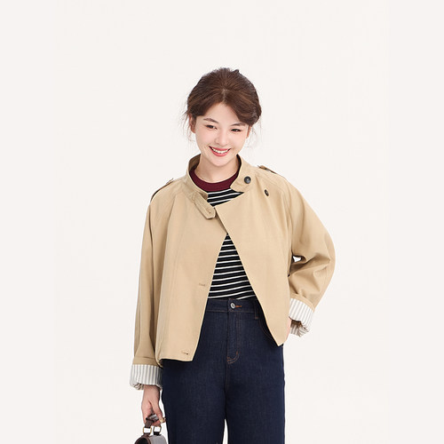 REST HEART 2025秋季新品 立领工装短款风衣夹克