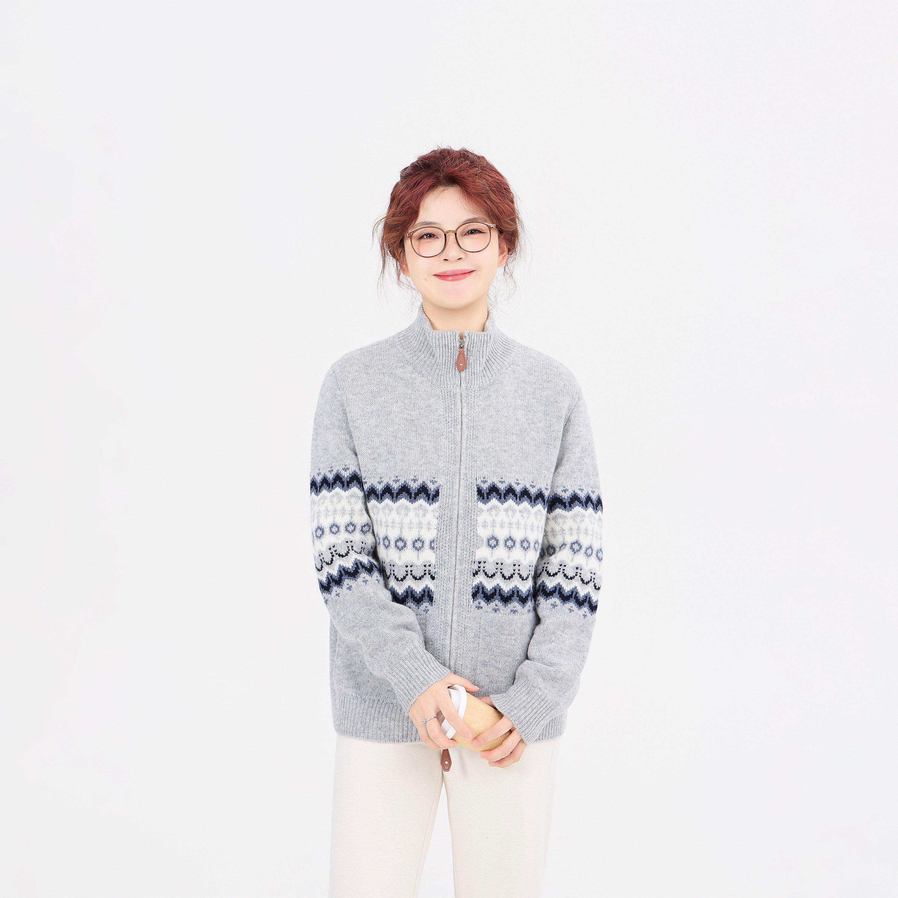 8.REST HEART 2025冬季新品 拉链费尔岛开衫