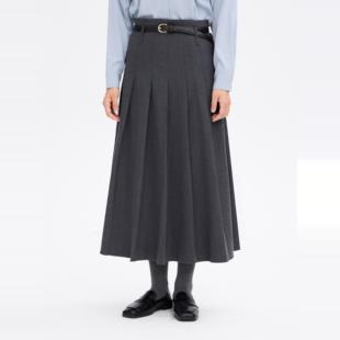 REST HEART 2024秋冬新品 高腰百褶长款半身裙