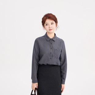 翻领复古格纹百搭衬衫 2025秋冬新品 HEART REST