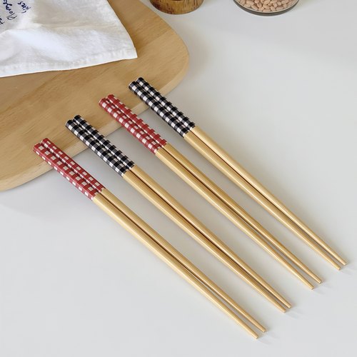 ins风高颜值竹制筷子防霉耐高温新款家用木筷情侣一人一筷防滑筷