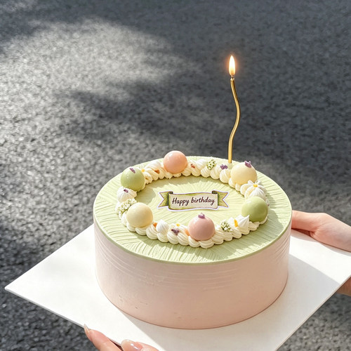 Happy birthday小清新蛋糕装饰插牌弯曲蜡烛节日甜品台烘焙插件