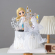 烘焙女孩生日蛋糕装 饰插件网红冰雪女王艾莎公主摆件城堡雪花插牌