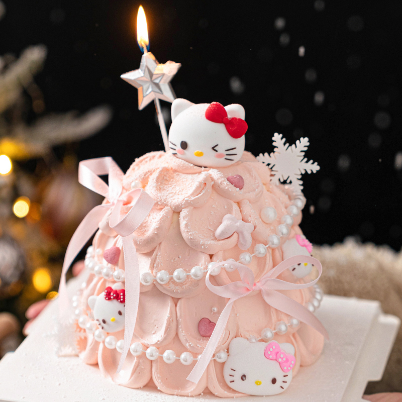 圣诞节hellokitty许愿树蛋糕装饰