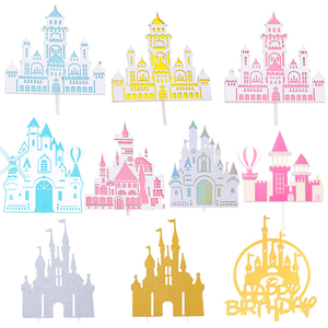 新款定制款蓝色粉色城堡公主城堡插牌翻糖城堡硅胶模立体城堡插件