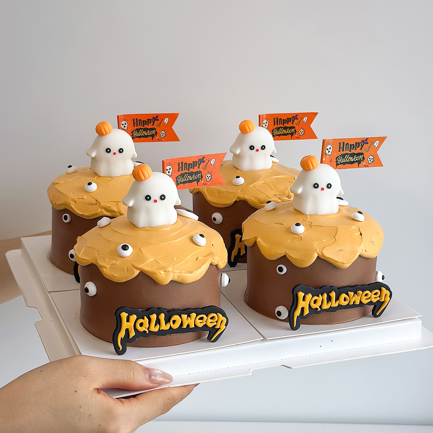 万圣节阿飘蛋糕装饰摆件搞怪眼睛