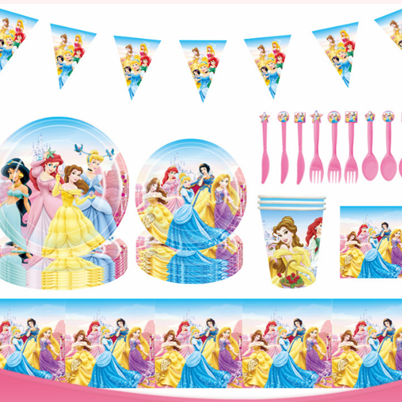 女孩生日聚会派对用品白雪主题party五公主派对布置聚会轰趴单品