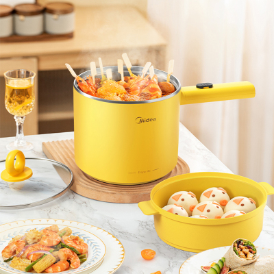 美的蒸煮小电锅多功能电煮锅