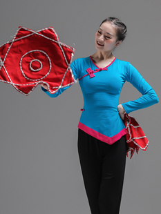 2024新款胶州花鼓灯秧歌舞蹈服装演出服民族风艺考练习服装女上衣