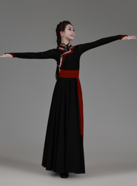新款女蒙古舞蹈演出服装艺考练习裙少数民族定制新款剧目套装长裙