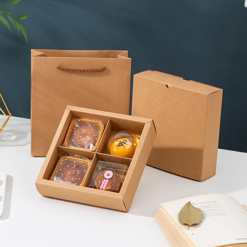 50g月饼盒子4粒广式中秋月饼盒63/80克蛋黄酥烘焙糕点包装盒定制