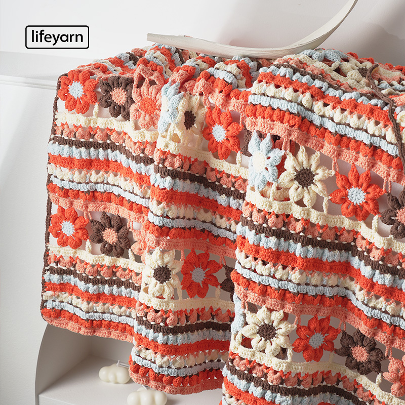 lifeyarn可可盛放毯子异域风情钩针毛线手工编织材料包DIY