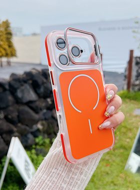 适用苹果iPhone17promax手机壳IP16proMagsafe磁吸充电苹果15Pro全包防摔IP12镜头支架13pormax男女IP14pro套