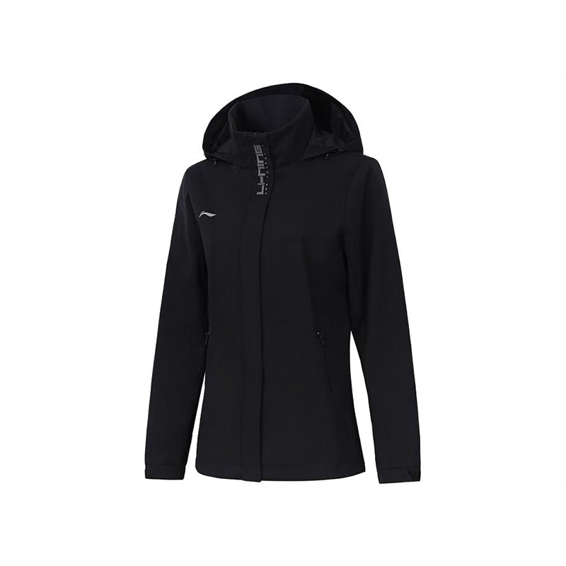Lining/李宁正品秋季女子健身系列纯色防泼连帽夹克外套AFDT748