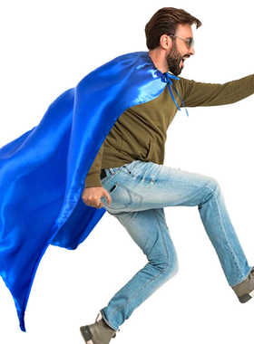 万圣节cos超级英雄服装斗篷装成人男女通用披风角色扮演红色蓝色