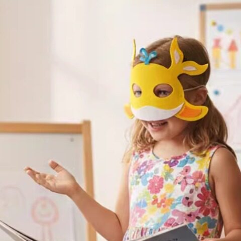 儿童海洋主题面具 水母螃蟹头饰 亲子互动幼儿园演出装扮头套道具