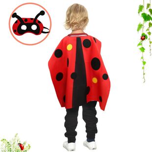 七星瓢虫翅膀面具儿童舞台剧昆虫服饰套装 幼儿园万圣节日表演服装