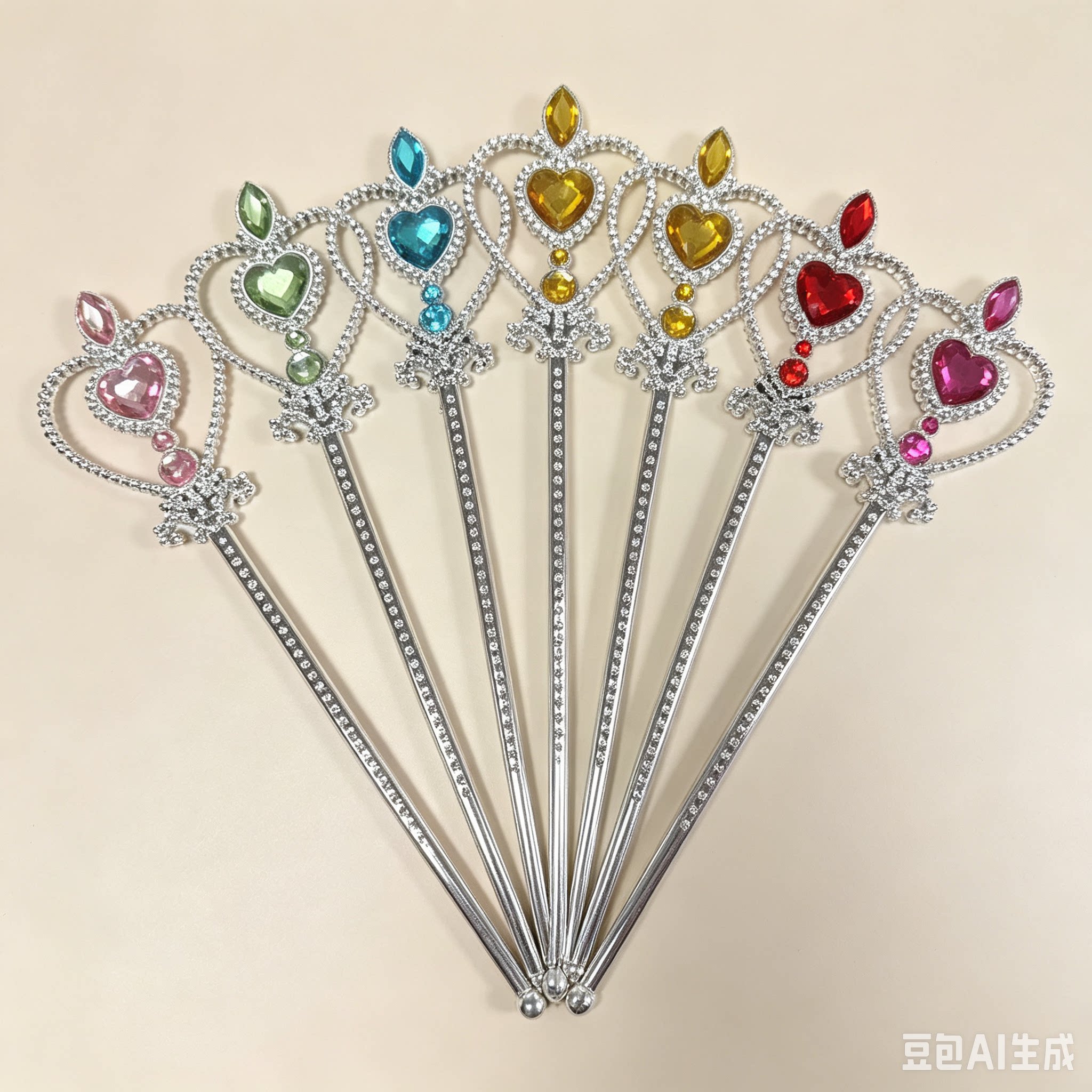 女童公主皇冠发饰套装饰品爱莎公主宝石皇冠小魔仙魔法棒万圣节礼