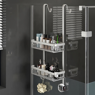 浴室置物架淋浴房挂篮卫生间挂架厕所收纳悬挂玻璃门放沐浴露架子