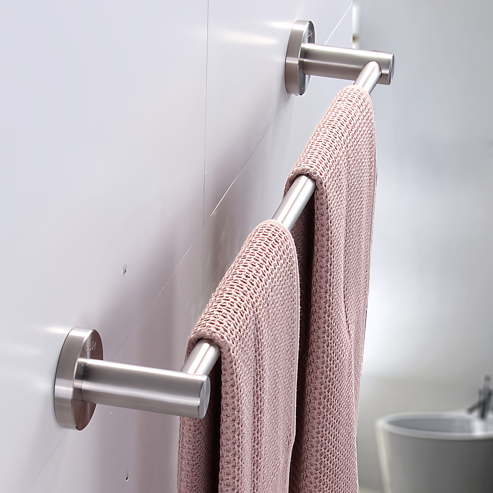 304不锈钢加厚免钉单杆毛巾架