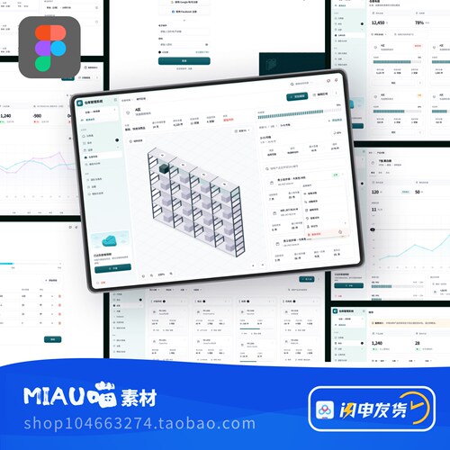Figma格式仓库库存物流和供应链系统后台UIkit源文件PC+APP可商用