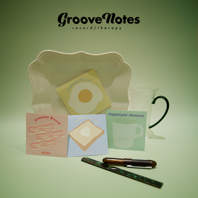 节奏笔记GrooveNotes手帐心情便签纸系列80*80mm可撕无粘 120g