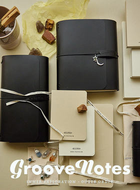 「GrooveNotes」质感油蜡牛皮质手帐本｜TN｜护照｜A5多种适配