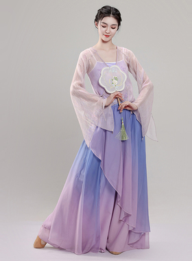 古典舞蹈服女飘逸身韵纱衣练功服新款仙气古风中国舞蹈演出服套装