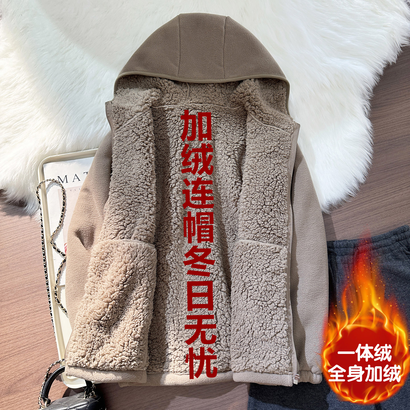 冬季羽绒棉服女连帽全身加绒棉袄学生显瘦加厚保暖外套小香风棉衣