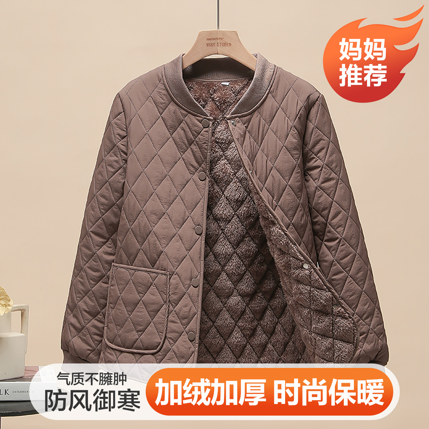 冬季羽绒棉服女短款气质显瘦棉外套加厚立领内胆青年妈妈保暖棉衣