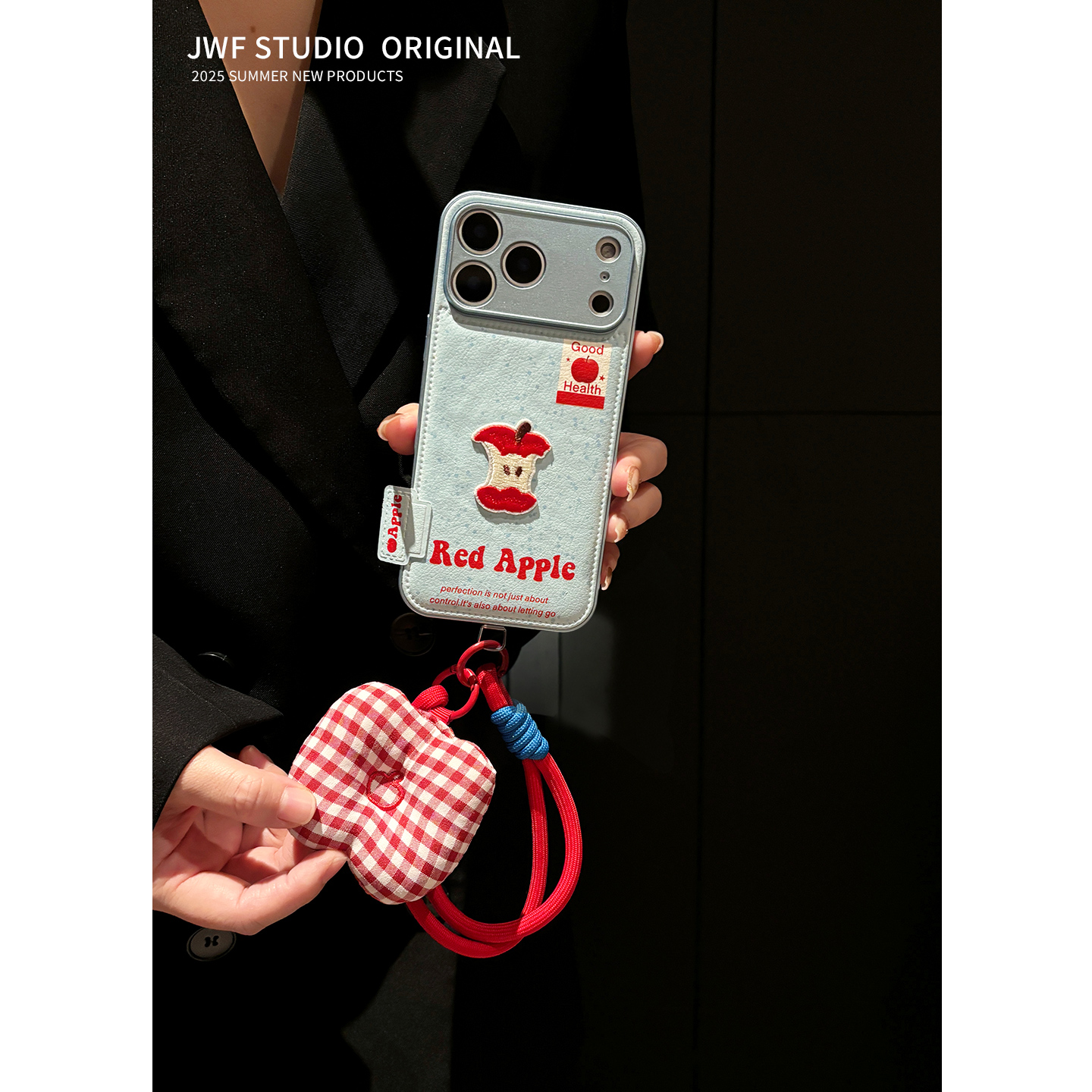 苹果17promax刺绣手机壳斜挎