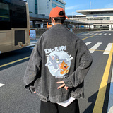 2025秋季新款嘻哈港风宽松潮流情侣工装牛仔夹克JK300-P6598，男装夹克，星座912-1（原星座914-5）