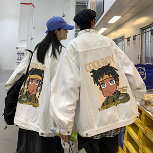 2025春季印花夹克港风不一样情侣牛仔外套男JK558-P65588图片
