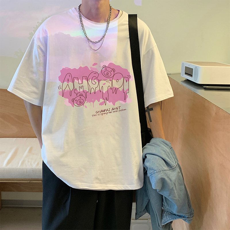 夏季大妈妈短袖男港风情侣短袖学生男女印花TX010-P25控价38，男装T恤，星座912-1（原星座914-5）