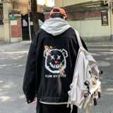2021港风大码男装个性印花牛仔外套羊羔毛JK802-P95128，男装工装外套，星座912-1（原星座914-5）