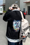 冬季港风新款加绒加厚羊羔毛牛仔外套男女JK801-P95128，男装工装外套，星座912-1（原星座914-5）