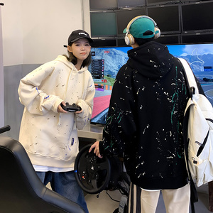 2025秋季新款港风情侣学生扎染印花连帽卫衣男小众设计DL309-P58图片