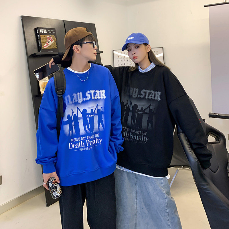 2025秋季节克莱因蓝港风情侣套头印花卫衣男DL304-P48,男装卫衣,星座912-1（原星座914-5）