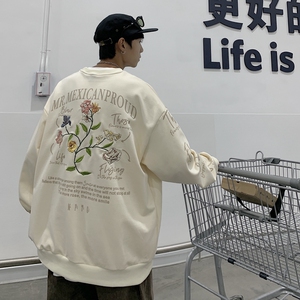 2025秋季港风玫瑰花刺绣印情侣卫衣外套男VE010-P6078图片
