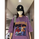 2025夏季港风情侣学生印花水洗短袖男XS008-P3558，男装T恤，星座912-1（原星座914-5）